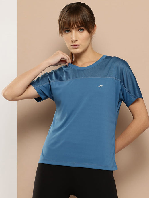 Alcis Women's Blue Drycell Running Crop Tee