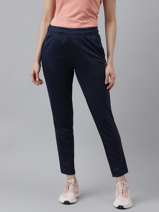 Alcis Women's Navy Anti-Static Drytech+ Slim-Fit Training Track Pants