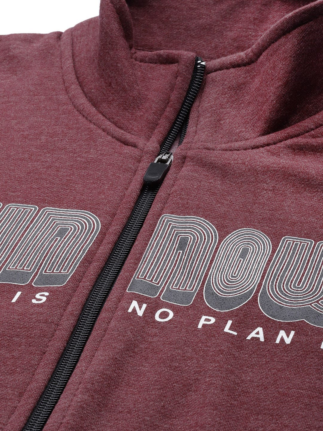 Alcis men maroon track suit with sporty typography print for gym, jogging and casual wear.