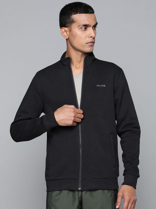 Alcis Men Black Solid Tailored Jacket