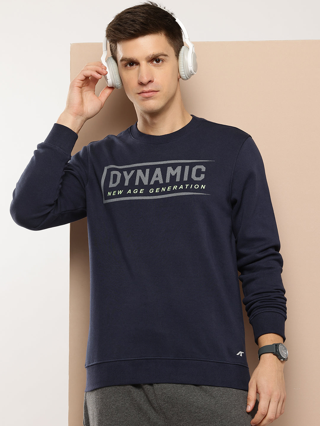 Alcis Men Casual Navy Blue Sweatshirts