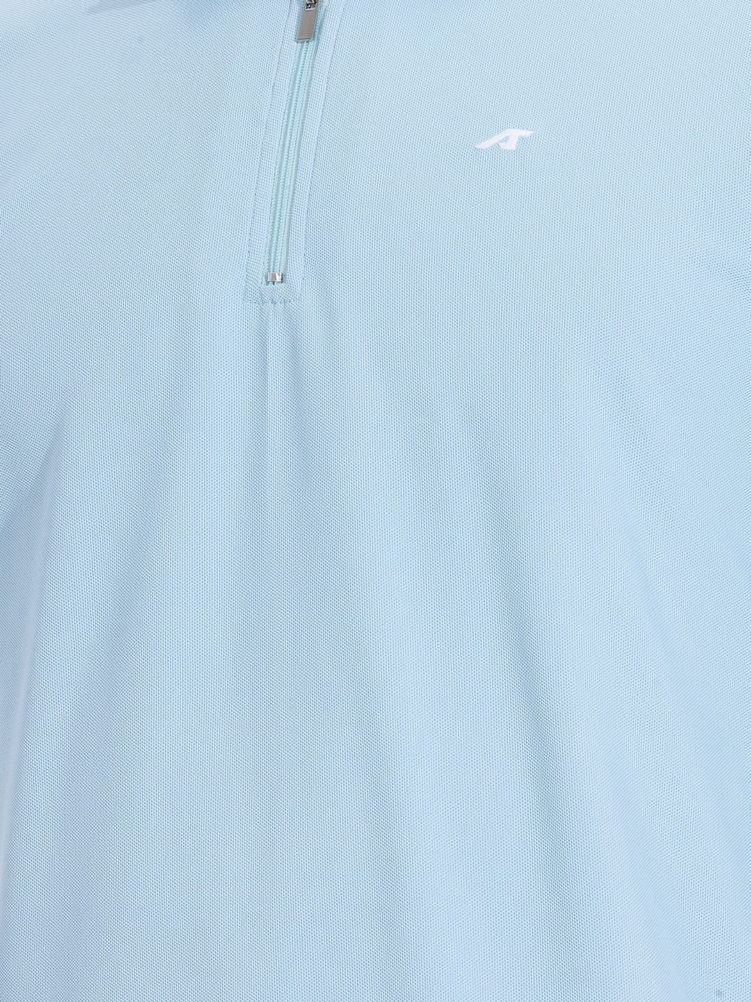 Men's sky blue sports casual polo shirt with polo collar and moisture-wicking polyester fabric by Alcis.