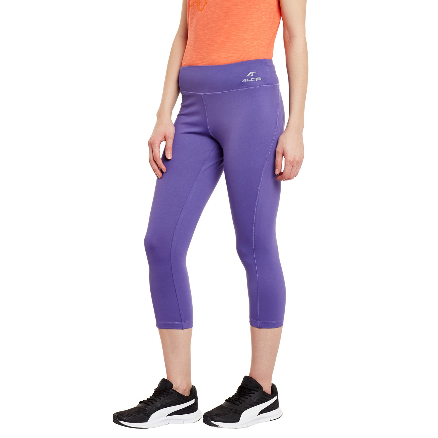 Alcis Women Solid Purple Tights