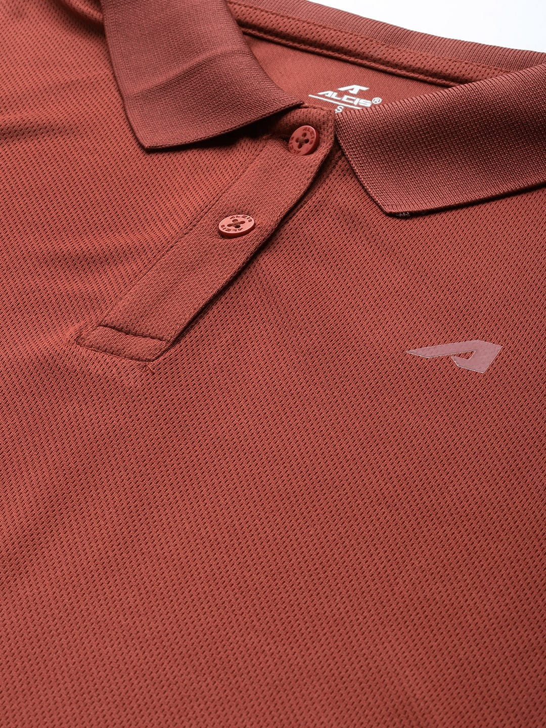 Women's wine sports polo by Alcis featuring lightweight 100% polyester rice knit fabric.