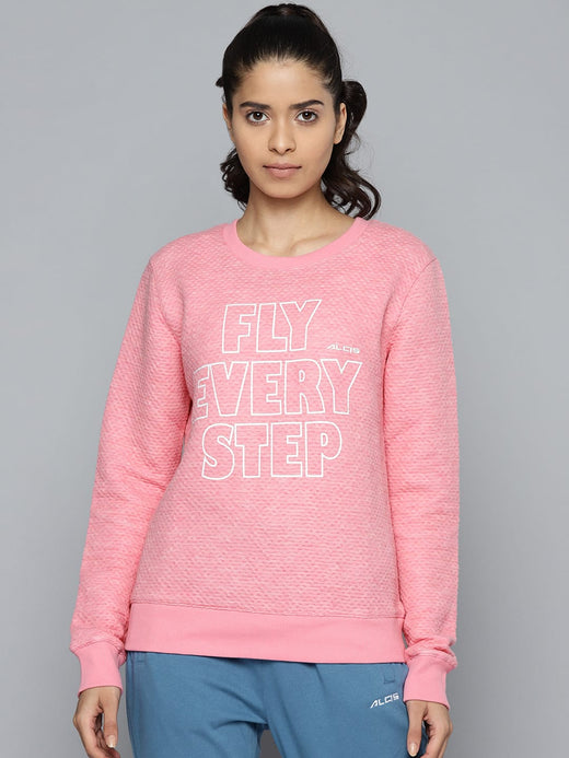 Alcis Women Pink Printed Sweatshirts