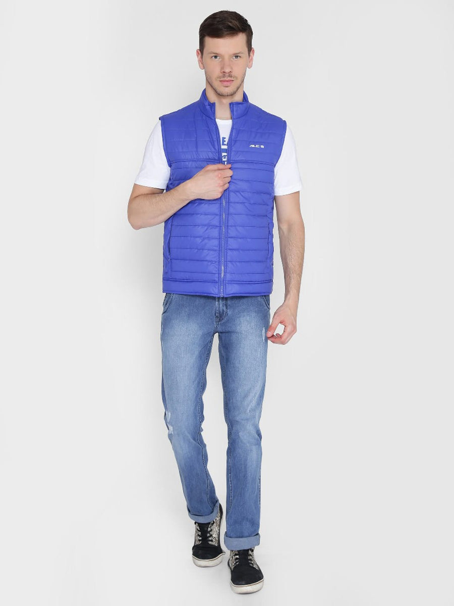 Alcis Mens Solid Royal Blue Quilted Jacket 219MJK040 219MJK040-S