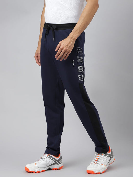 Alcis Men Graphic-Print Dress Blue Soft-Touch Athleisure Track Pants