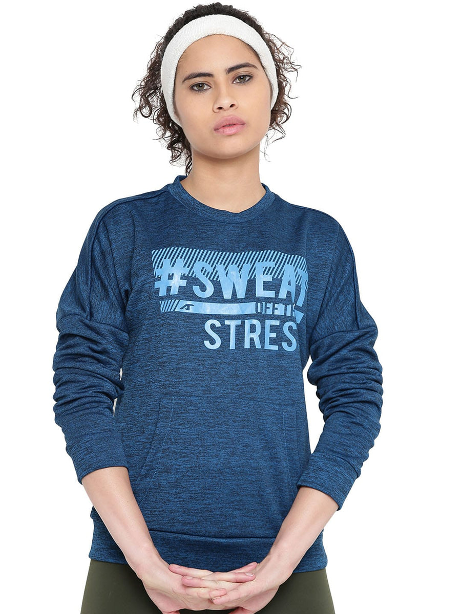 Women Printed Blue Sweatshirts 341WSS322-S