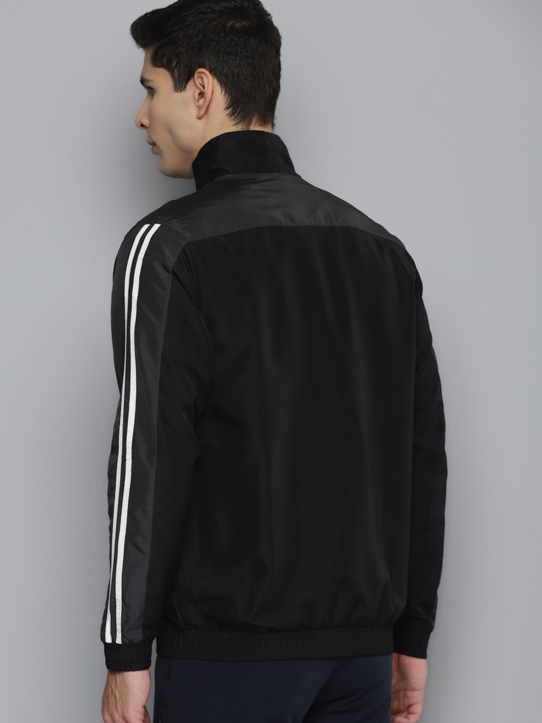 Alcis Men Striped Black Jacket