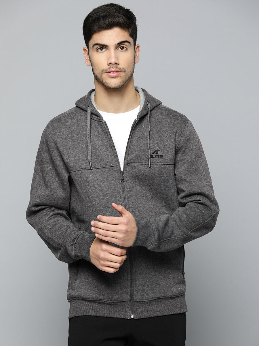 Buy Alcis Men Solid Hooded Sporty Jacket AAMJKTSM00033104-S Online