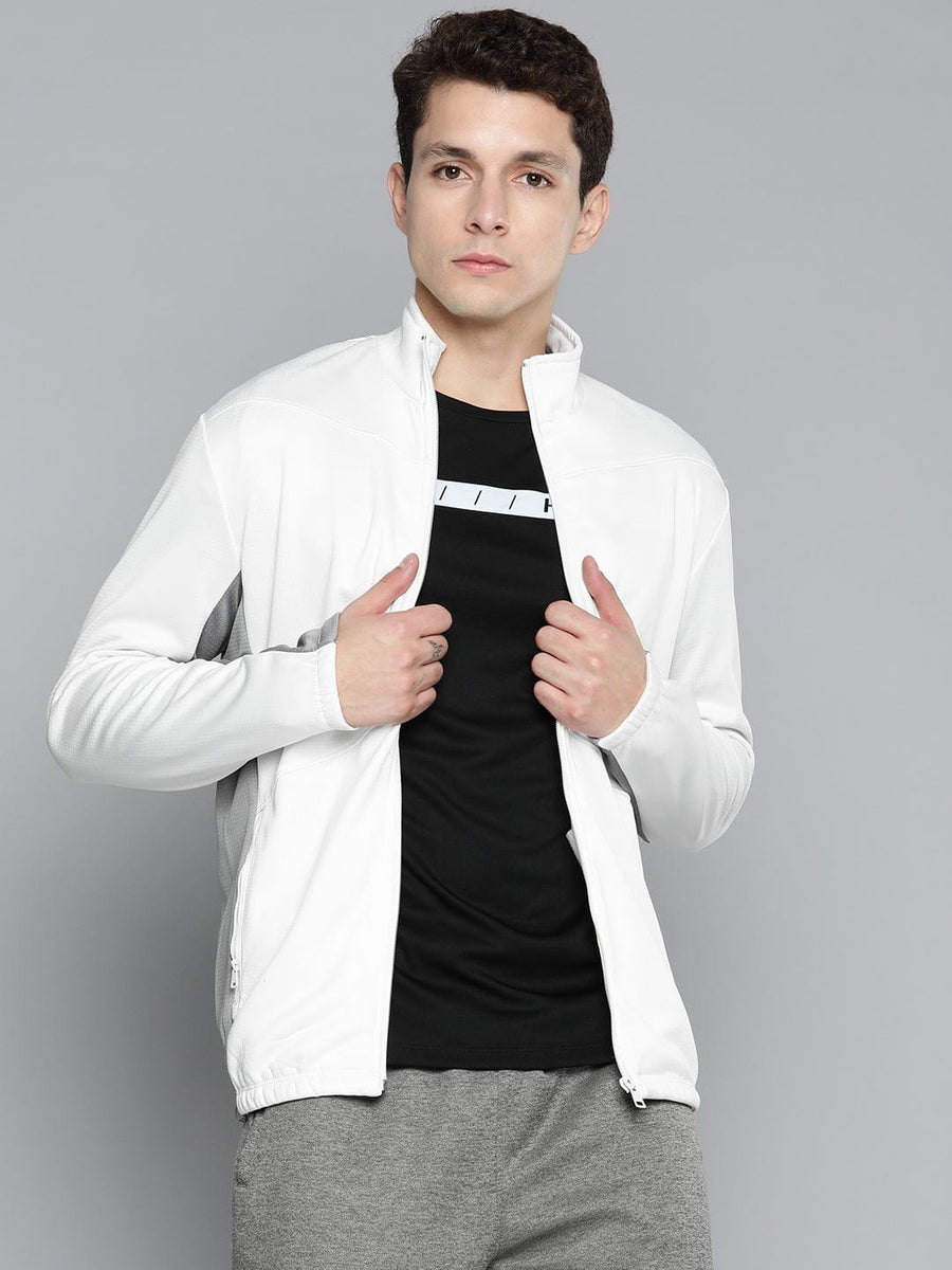 Alcis Men White Solid Running Sporty Jacket