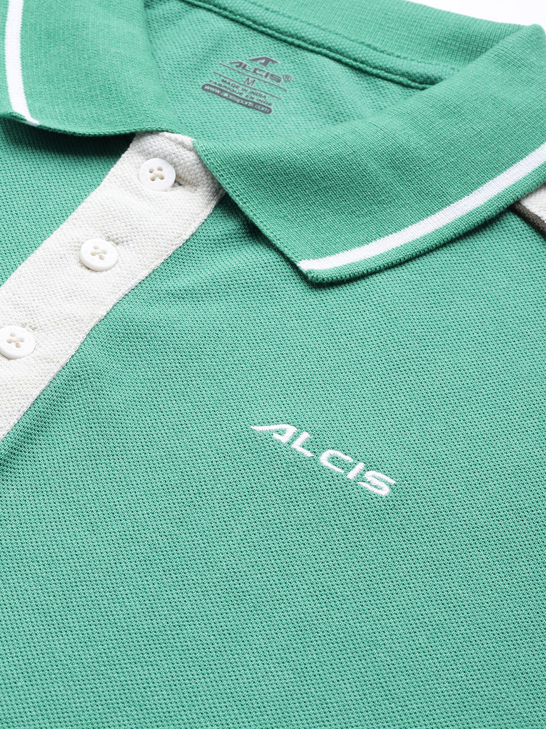 Alcis Men Jade Green Colorblocked T-shirt