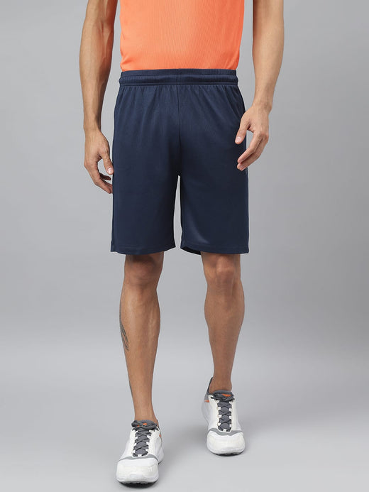 Alcis Men Navy Anti-Static Slim-Fit Training Shorts