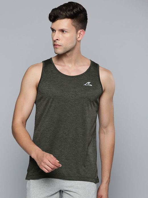 Alcis Men Olive Black T-shirt