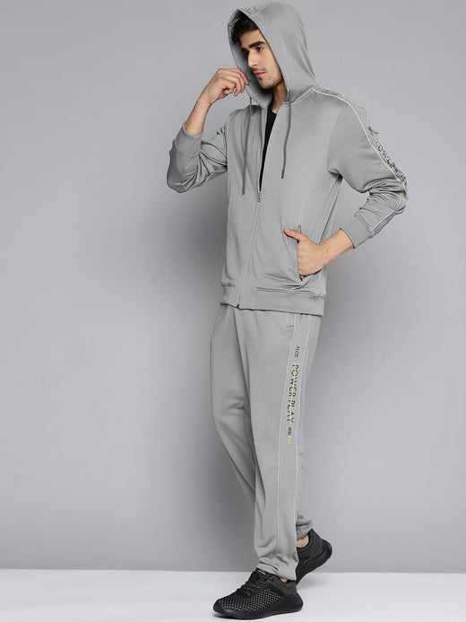 Alcis Men Grey Solid Tracksuit
