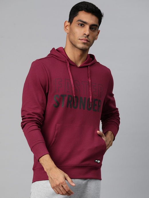 Alcis Men Printed AeroFlex Hooded Sweatshirt
