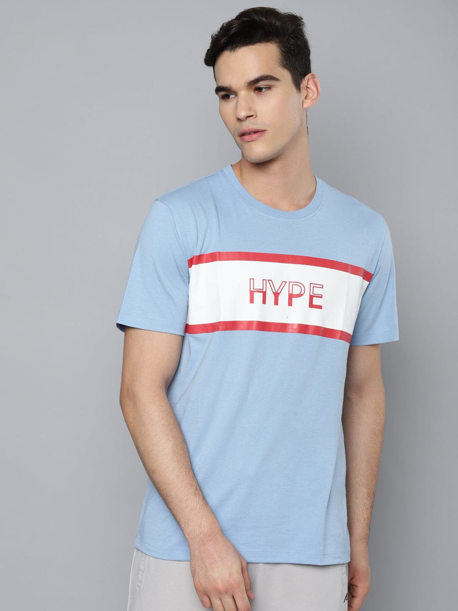 Alcis Men Blue  White Colourblocked Slim Fit T-shirt