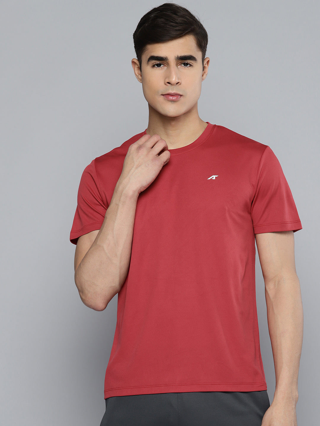 Alcis Men Red Dry Tech Sports T-shirt