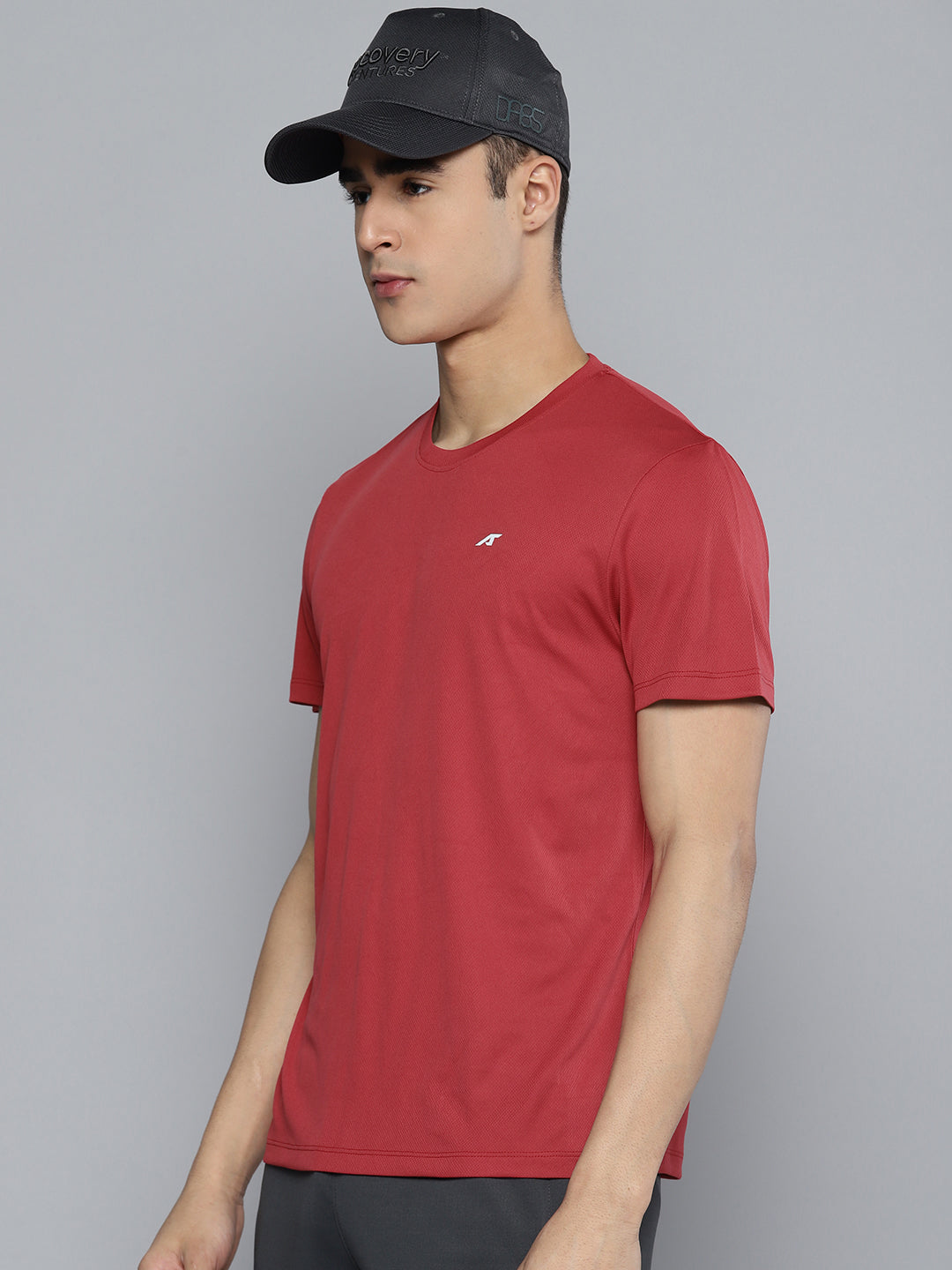 Alcis Men Red Dry Tech Sports T-shirt