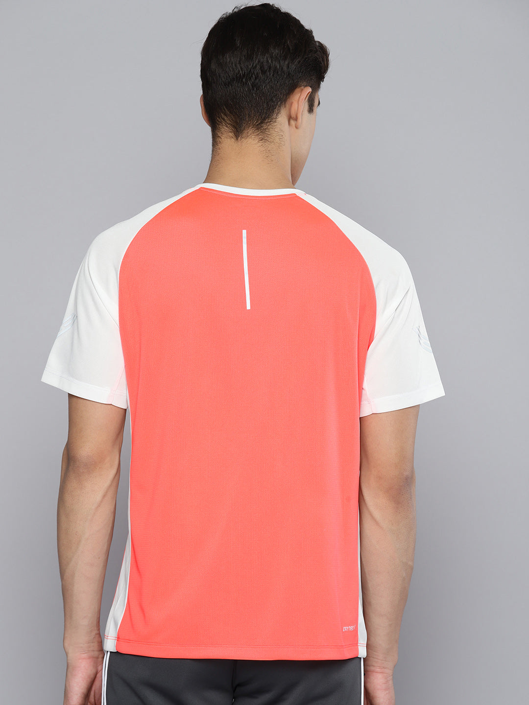 Alcis Men Coral White Colourblocked T-shirt