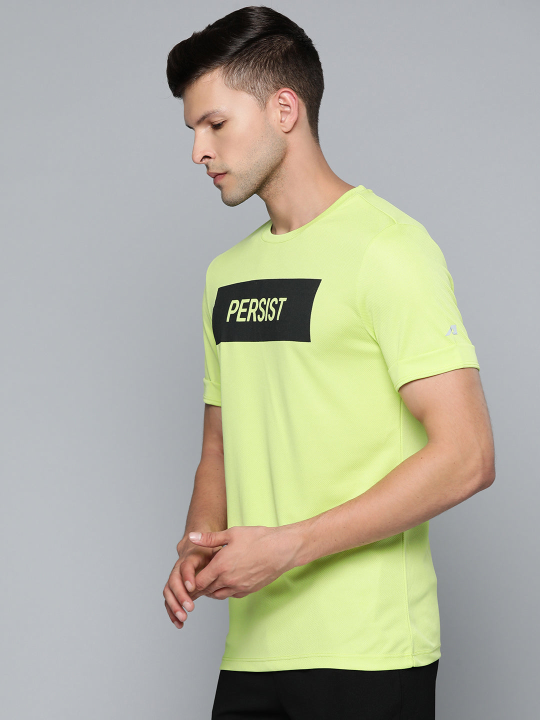 Alcis Men Green Solid T-shirt