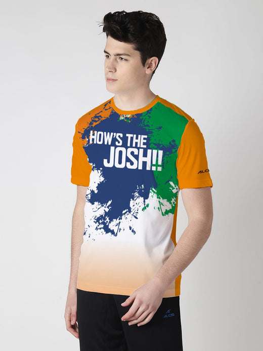 Alcis Men Orange Round Neck Slim Fit T-shirt