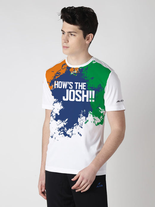 Alcis Men White Round Neck Slim Fit T-shirt