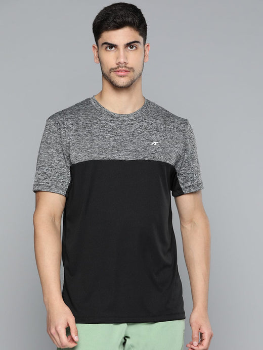 Alcis Men Colourblocked Anti Static Slim Fit Sports T-shirt
