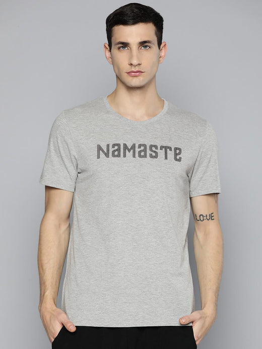 Alcis Men Grey Melange  Yoga T-shirt