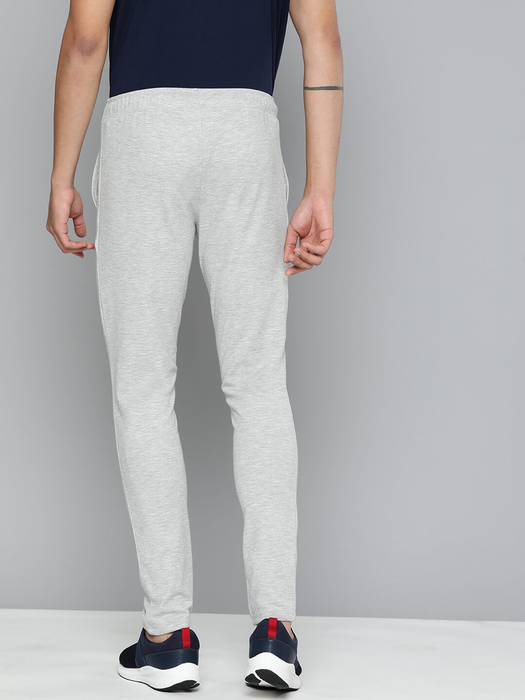 Buy Men Polyester Slim-Fit Gym Track Pants - Grey Online