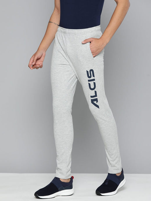 Alcis Men Grey Printed Drytech+ Slim-Fit Track Pants