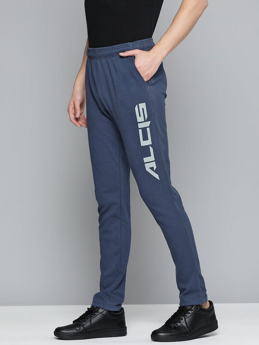 Alcis Men Navy Blue Solid Slim Fit Track Pants