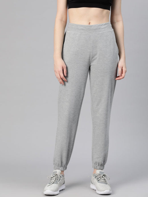 Alcis Women Grey  Solid Regular-Fit Joggers