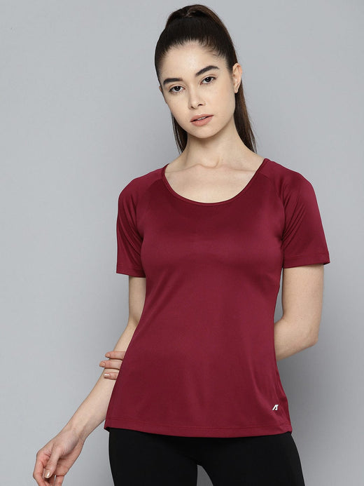 Alcis Women's Solid Slim Fit Wonder T-shirt