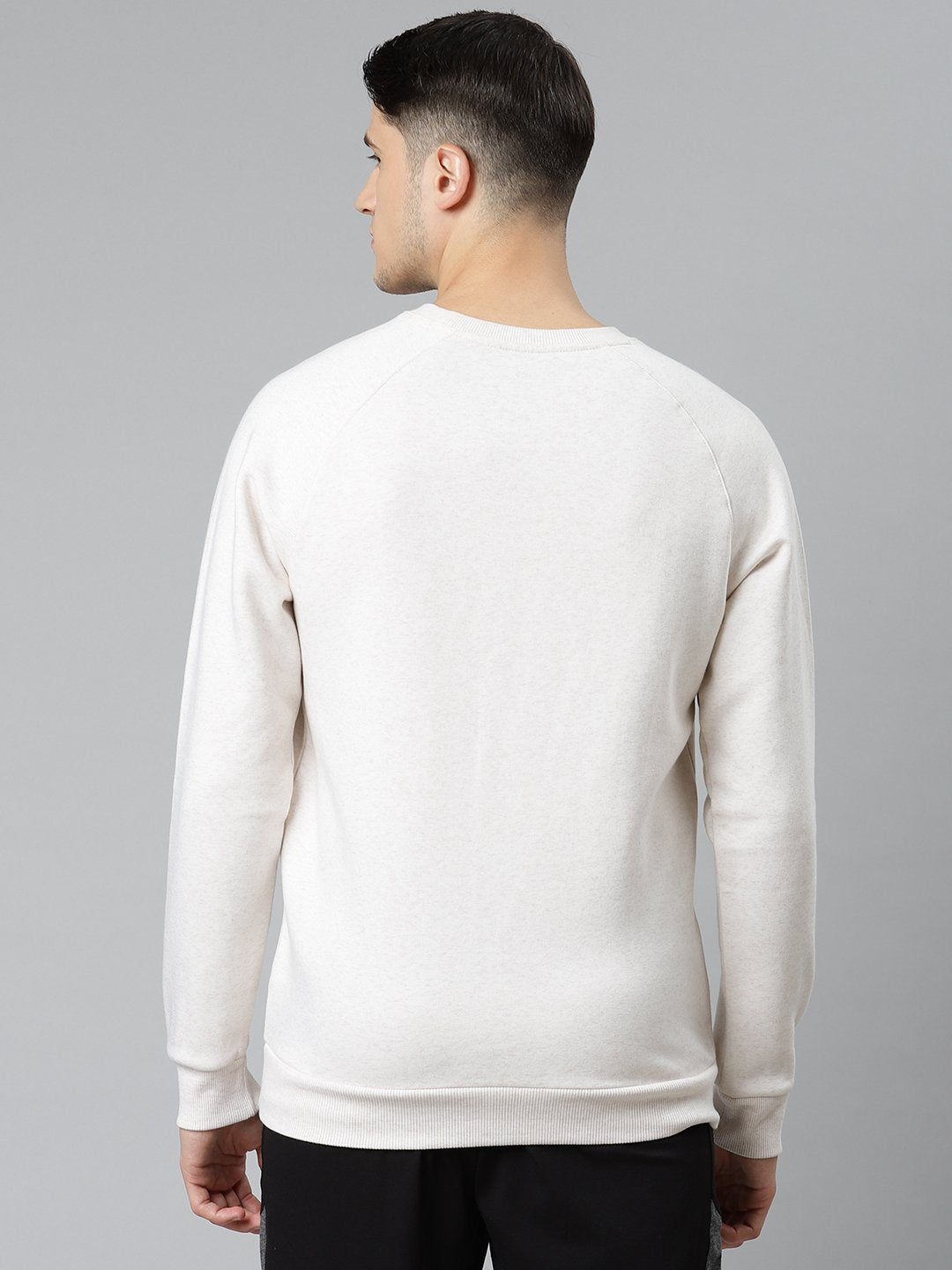 Alcis Men Off White Applique Pullover Sweatshirt