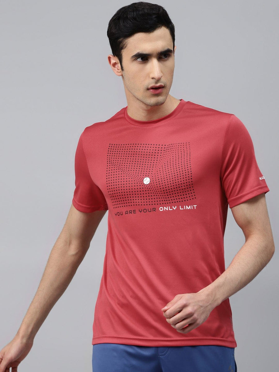 Alcis Men Solid Red Crew