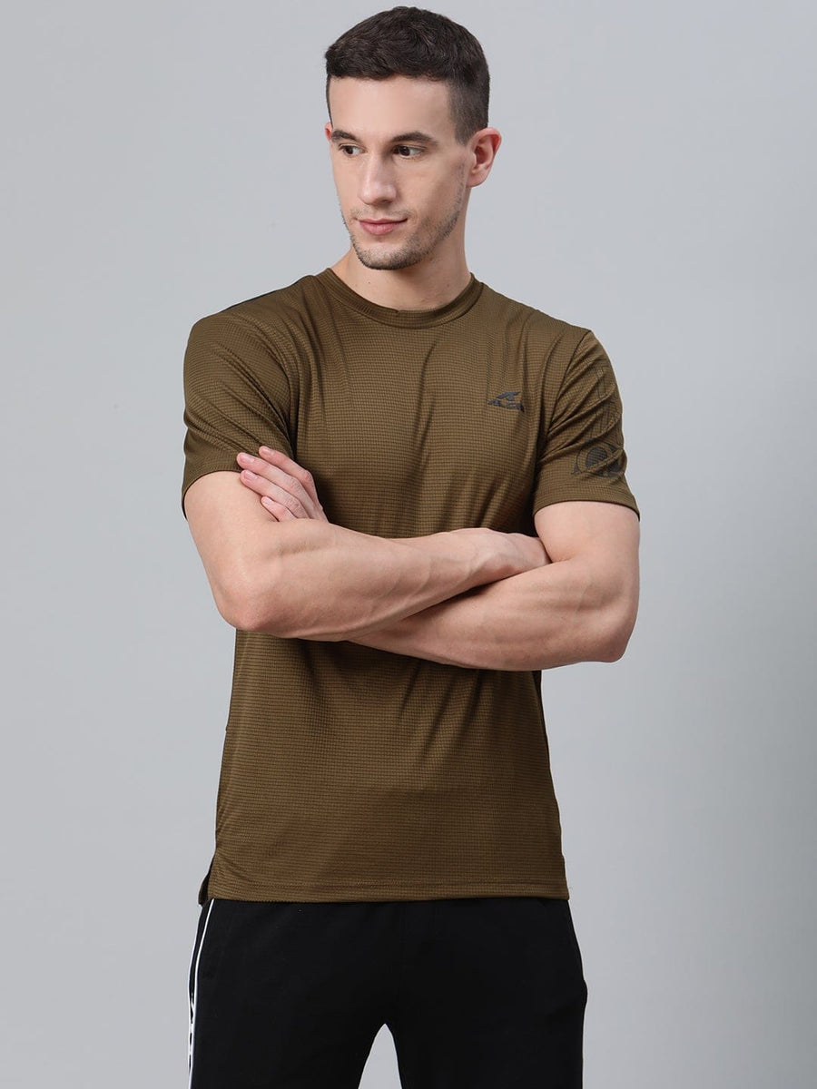 Alcis Men Solid Green Crew