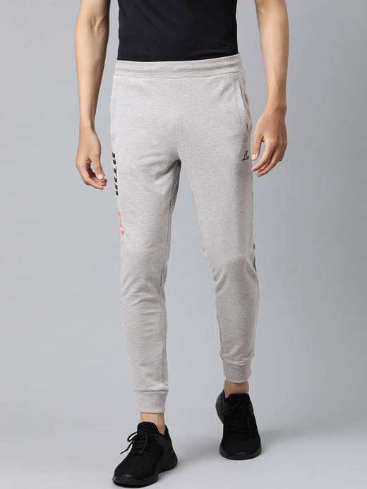 Alcis Men Grey Melange Solid Track Pants