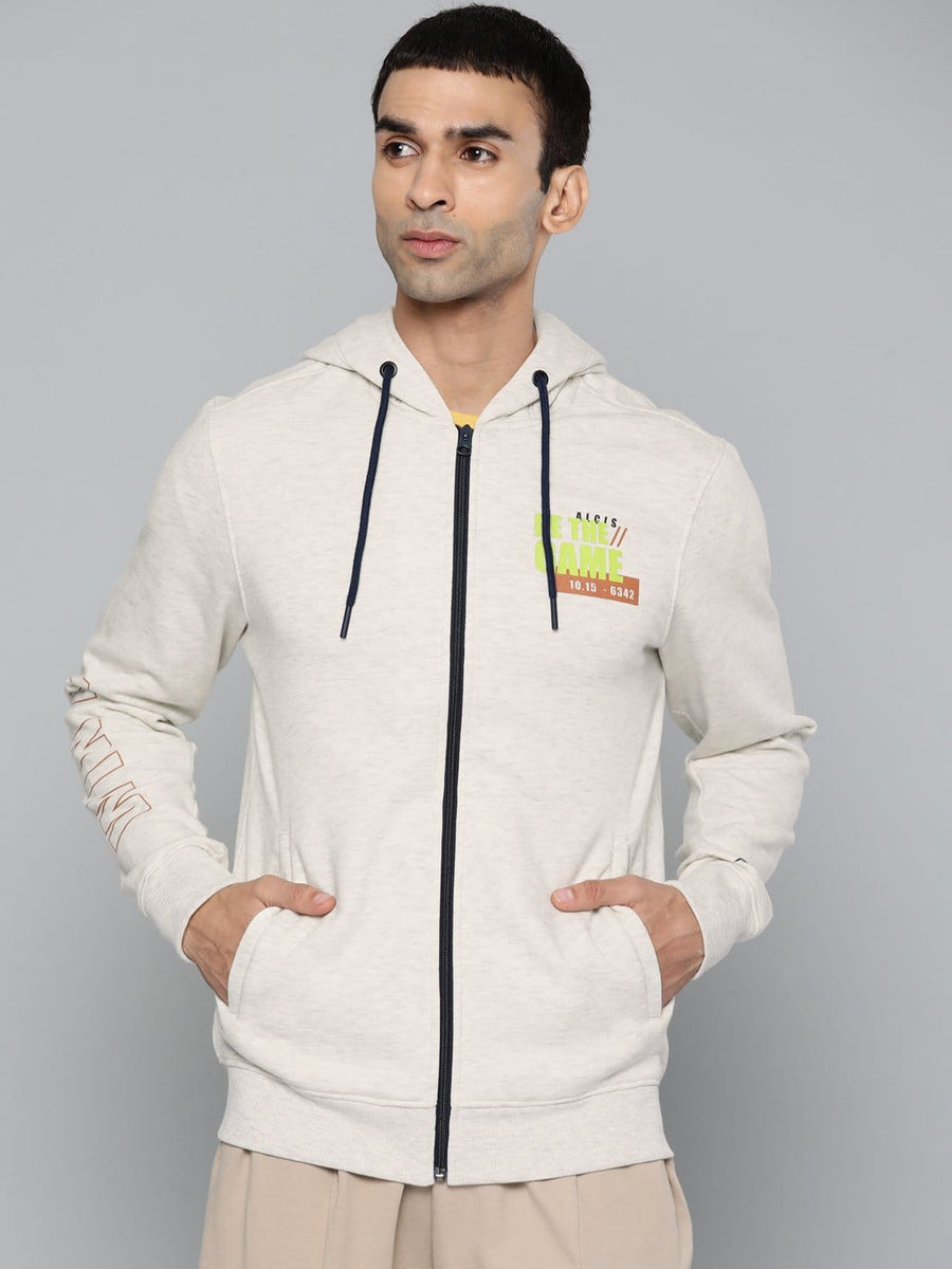 Alcis Men Printed Off White Jackets