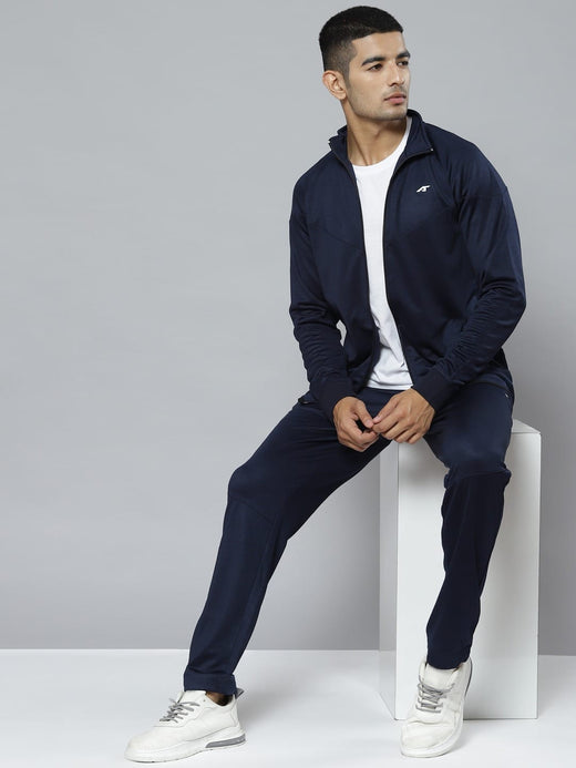 Alcis Men Solid Navy Blue Tracksuit