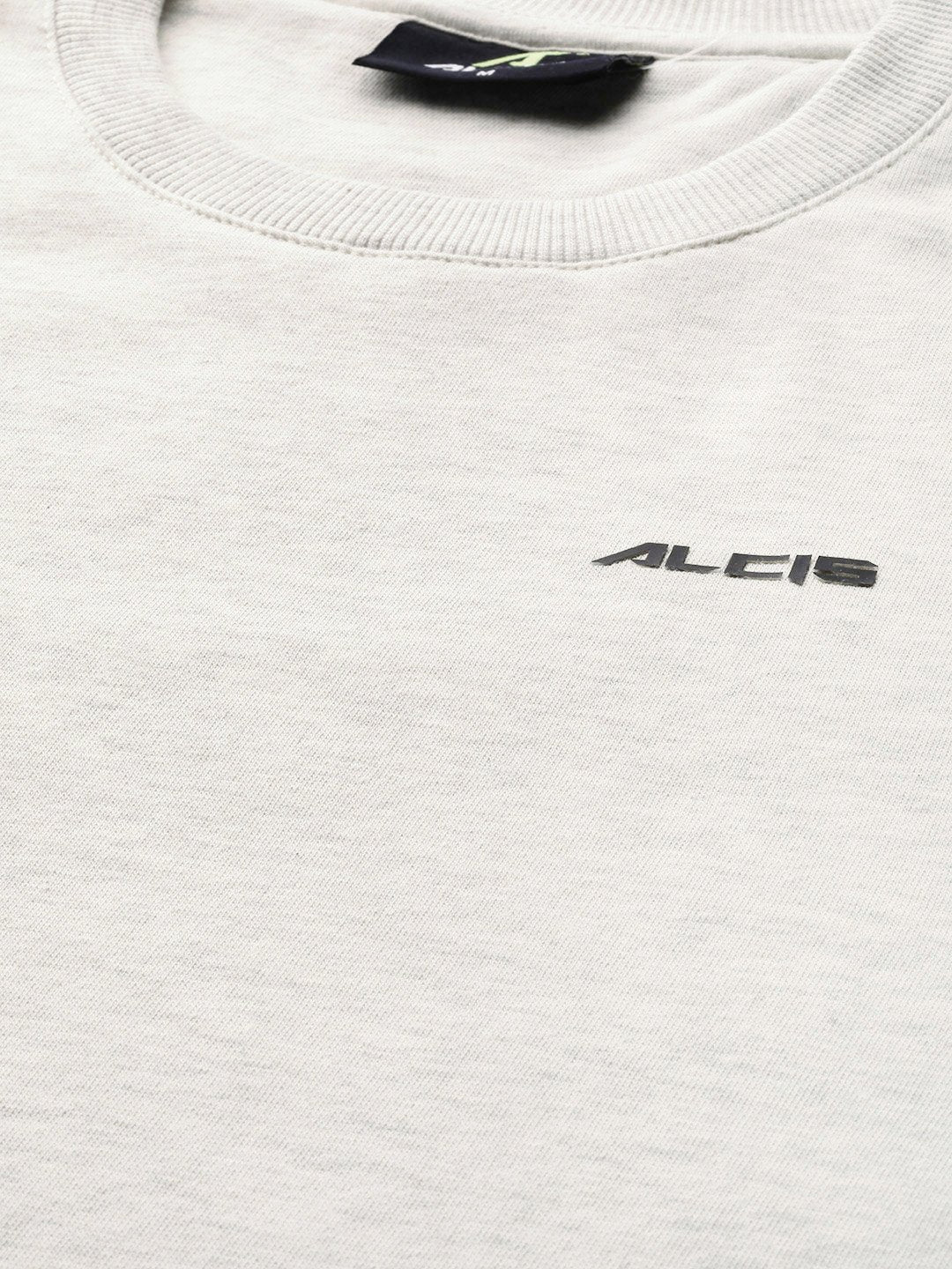 Alcis Men Solid Off White Sweatshirts