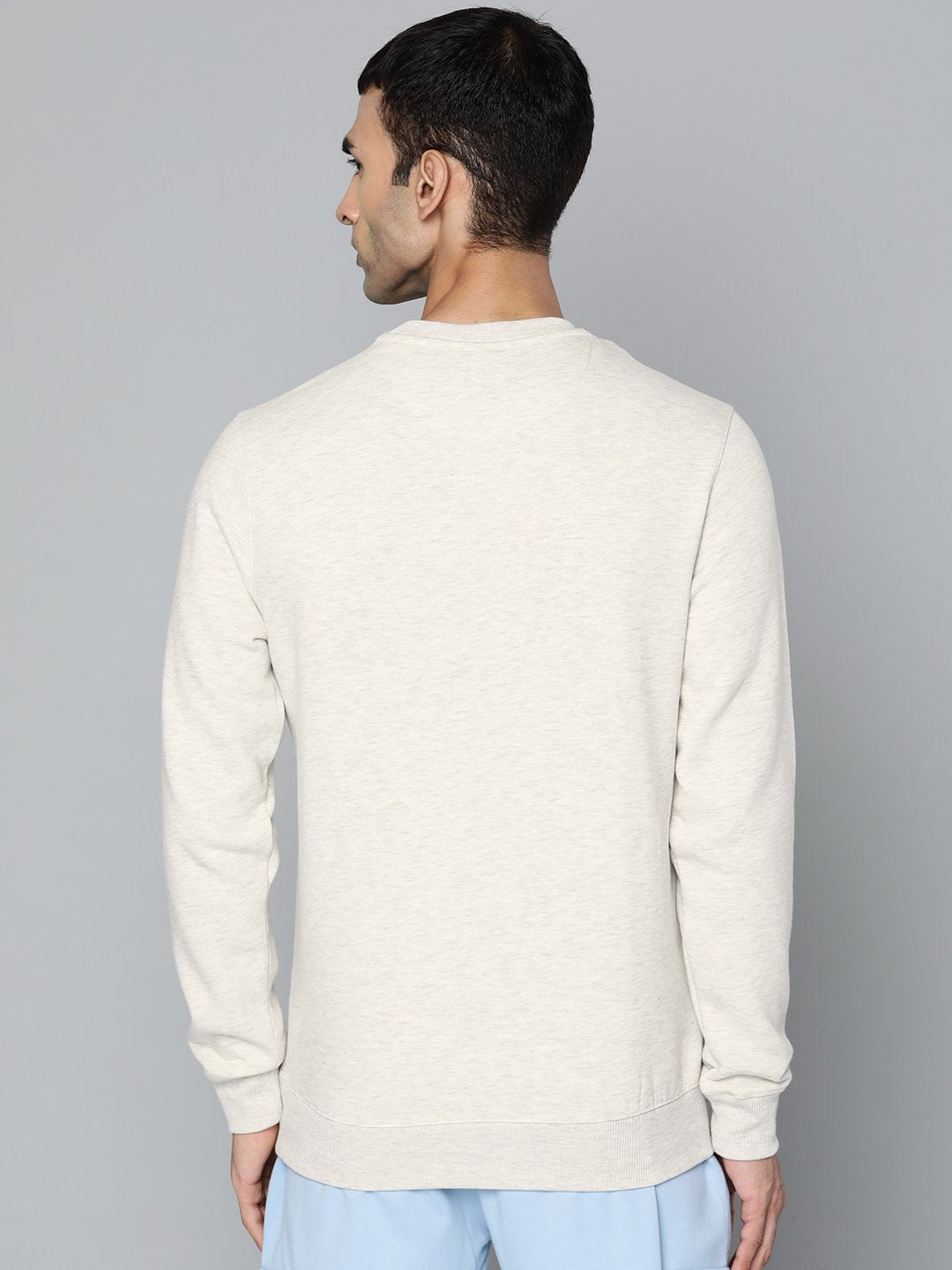 Alcis Men Solid Off White Sweatshirts