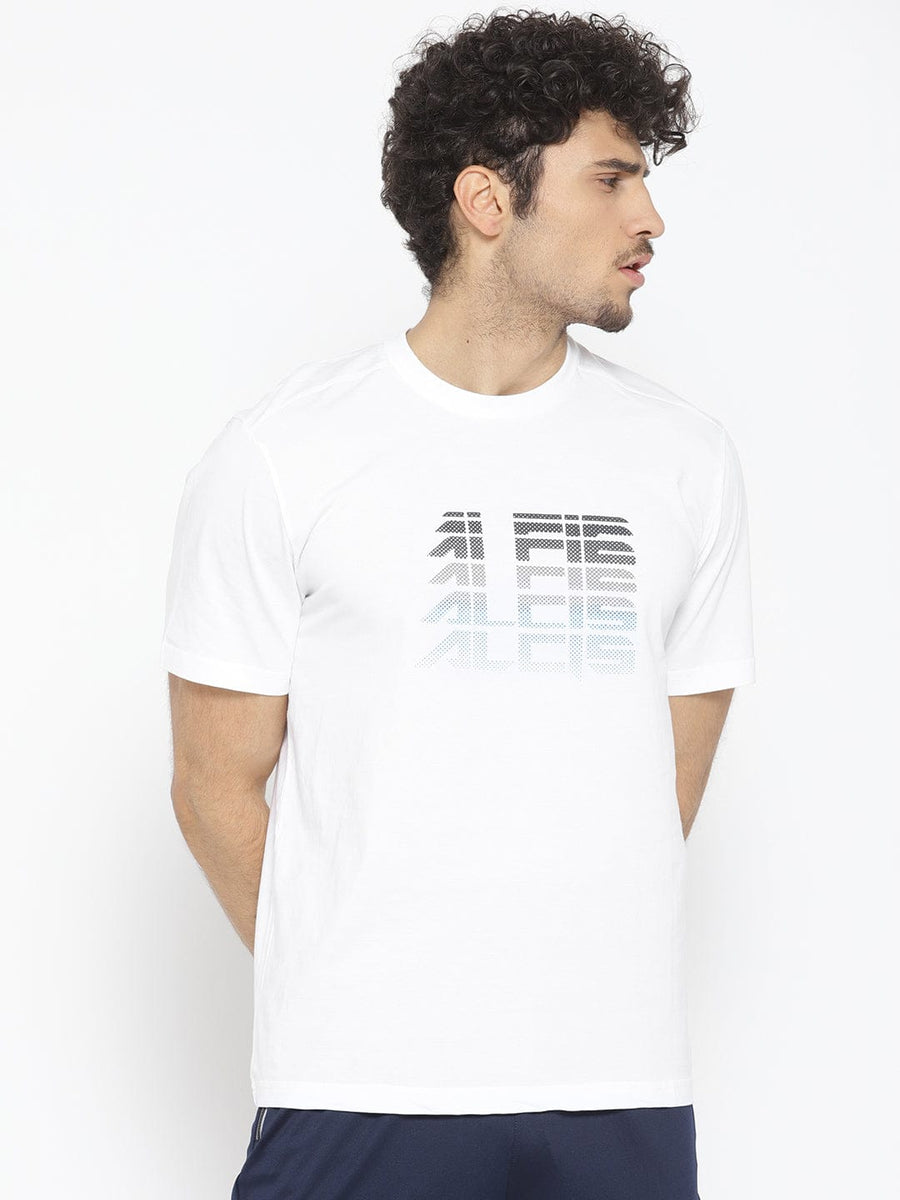 ALCIS Men Printed White Tee T-Shirt
