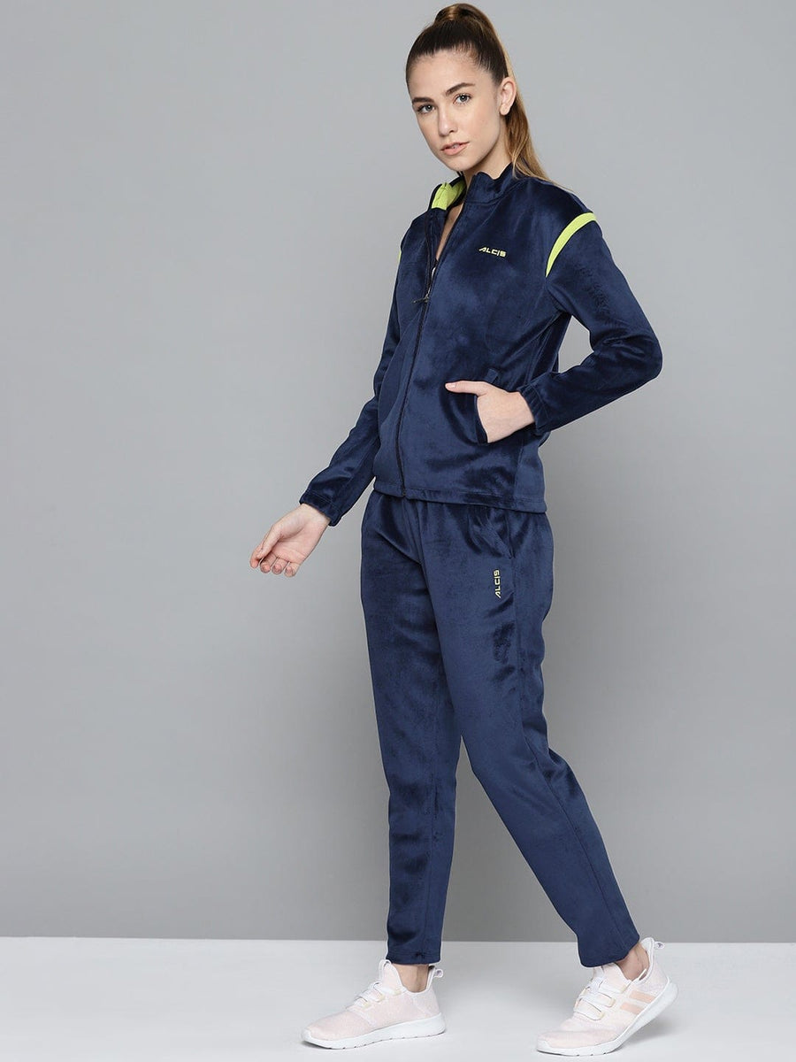 Alcis Women Solid Blue Track Suit