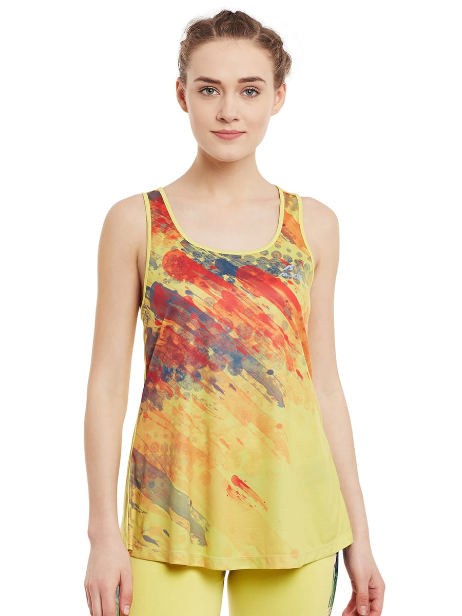 Alcis Women Printed Yellow Tshirts AKTNWSL0460106-S