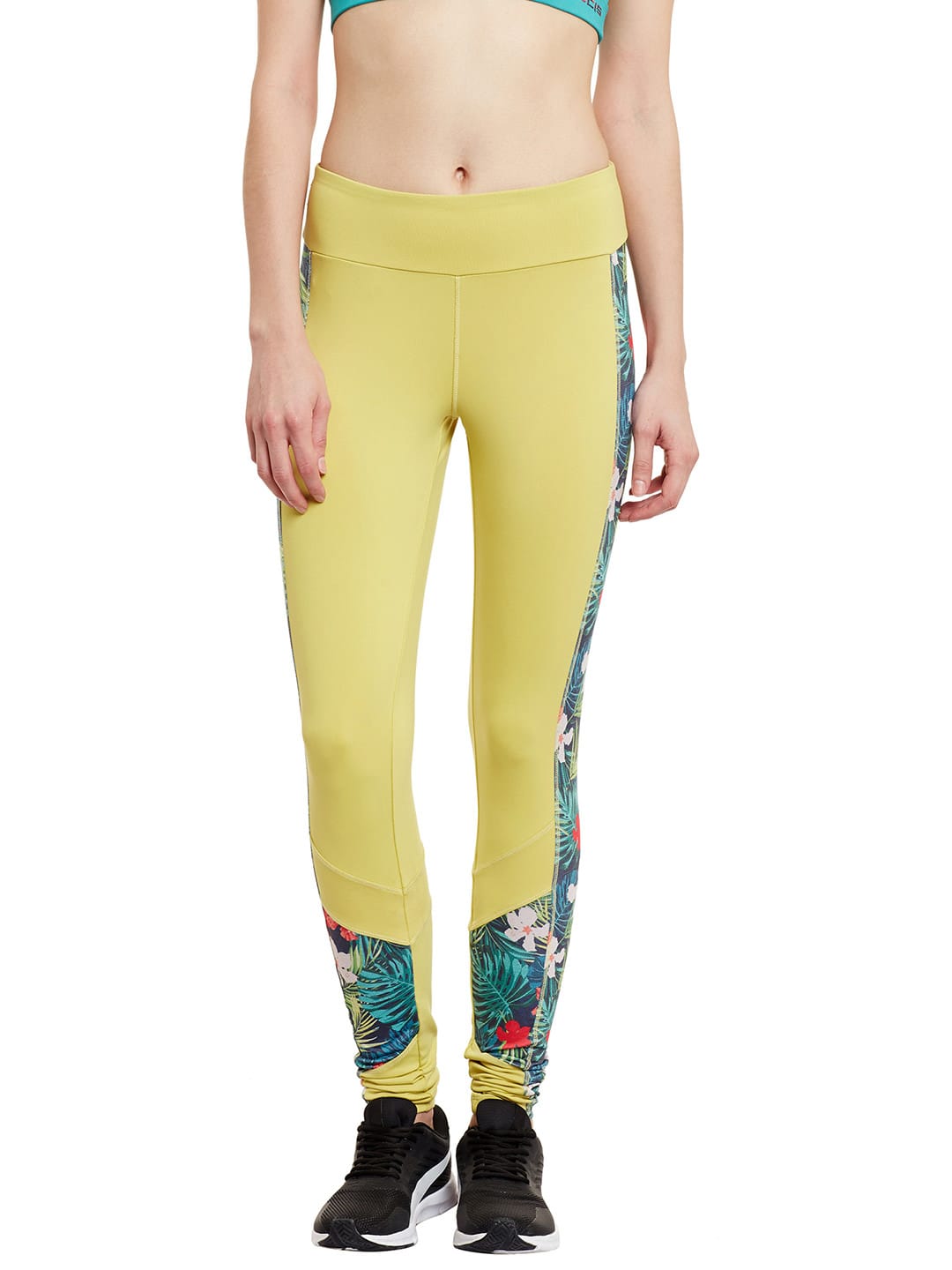 Women Yellow Solid Legging AKYGWLG01130188-S