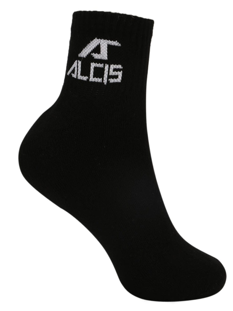 Alcis Men Black Ankle Length Socks-Pack of 1 ALD1PCK02BLK-Free Size-Black ALD1PCK02BLK-Free Size