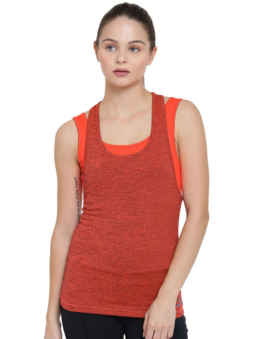 Alcis Women Orange Solid Tank Top