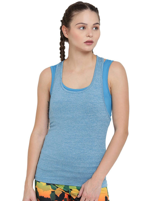 Alcis Women Blue Solid Tank Top