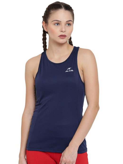 Alcis Women Navy Blue Solid Tank Top